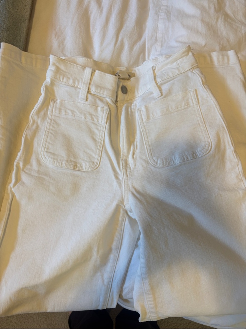 Madewell White Straight-Leg Jeans